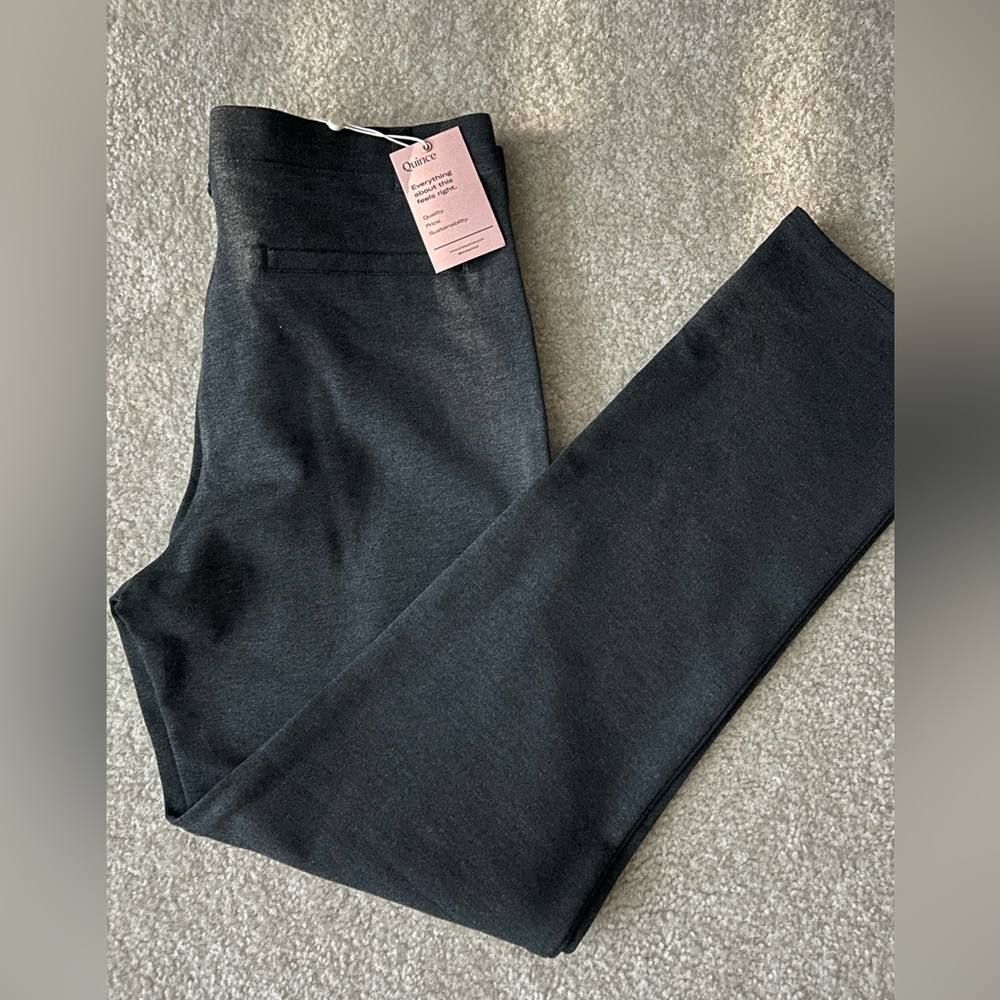 NWT Quince Gray Ponte Straight Leg Pant size Large